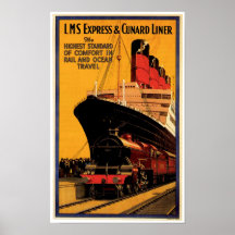 LMS Express & Cunard Liner Posters