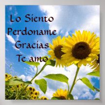 Lo Siento , Perdoname, Gracias , Te Amo Print