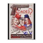 "Loaded with VD" vintage World War II STD  poster