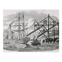 Loading Coal on Cargo Ships Post Cards