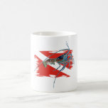 lobster on shredded flag coffee mug