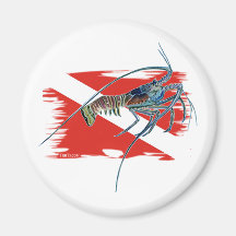 lobster on shredded flag fridge magnets