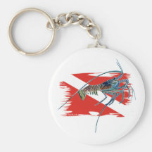 lobster on shredded flag keychain