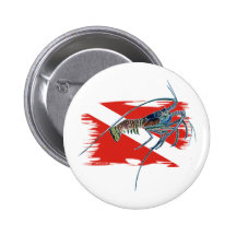 lobster on shredded flag pinback buttons