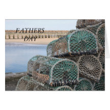 Lobster Pots on the Harbour Fathers Day Card