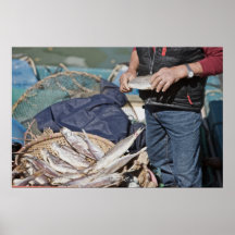 Local Fisherman with a Basket of Fish Print