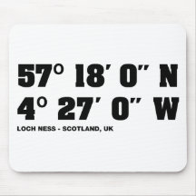 Loch Ness - Co-ordinates design Mouse Mats