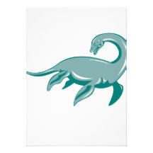 Loch Ness Monster Retro Invitations