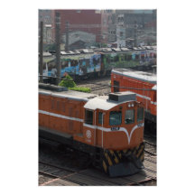 Locomotives at Changhua Roundhouse, Taiwan Photo