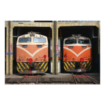 Locomotives at Changhua Roundhouse, Taiwan Art Photo