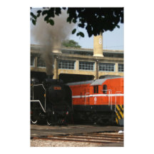 Locomotives at Changhua Roundhouse, Taiwan Art Photo