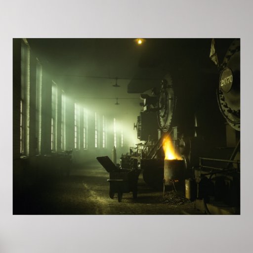 Locomotives in the Roundhouse Posters