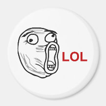 LOL Laugh Out Loud Rage Face Meme Fridge Magnet