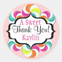 Lollipops Sweet Thank You Stickers