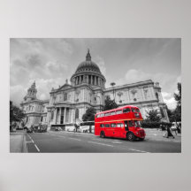 London bus and St Paul's Cathedral Posters
