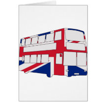 London Bus with Union Jack t shirts and gifts Cards