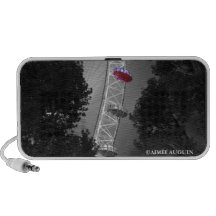 London Eye Speakers Black & White with red detail