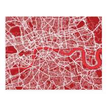 London Map Art Red postcards