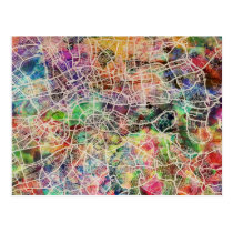 London Map Art Watercolour postcards