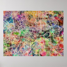 London Map Art Watercolour Print