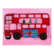 London Paris New York Bus Post Card