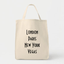 London Paris New York Vegas Canvas Bags