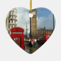 London Phone box & Big Ben (St.K) Christmas Ornament