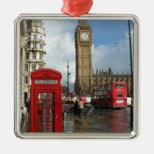 London Phone box & Big Ben (St.K) Christmas Tree Ornaments
