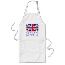 London Postcode SW1 with Union Jack Apron