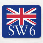 London Postcode SW6 with Union Jack Mouse Pads
