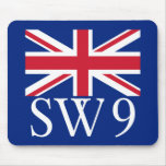 London Postcode SW9 with Union Jack Mousemats