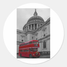 London red bus round stickers