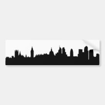 London skyline silhouette cityscape bumper stickers