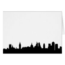 London skyline silhouette cityscape card