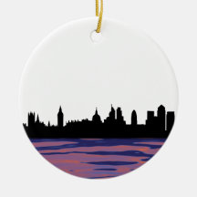 London skyline silhouette cityscape christmas ornament
