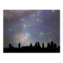 London skyline silhouette cityscape post card