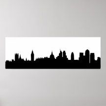 London skyline silhouette cityscape poster