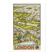 London Vintage Travel Poster Postcards