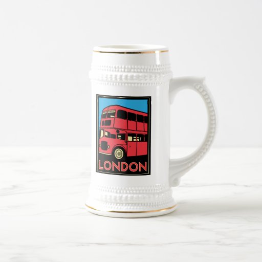 london westminster england art deco retro poster coffee mugs