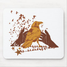 Lone Crow Illustration Mouse Mat