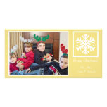 Lone Snowflake Christmas Photocards (Gold) photo cards