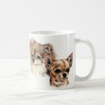 Long and smooth coat chihuahuas coffee mugs