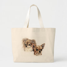 Long and smooth coat chihuahuas tote bags
