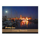 Long Beach At Night Post Cards
