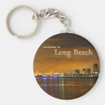 Long Beach California At Night Keychain