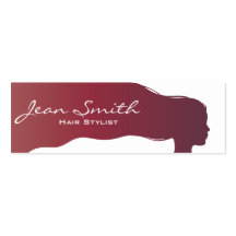 Long Hair Girl Hair Stylist Mini Business Card