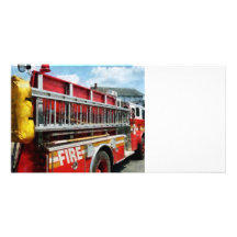 Long Ladder on Fire Truck Customized Photo Card