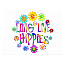 Long Live Hippies Postcard