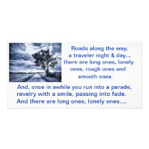Long, Lonely Roads Poem - Customized Photo Card