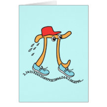 Long Running Pi - Funny Pi Guy Greeting Cards